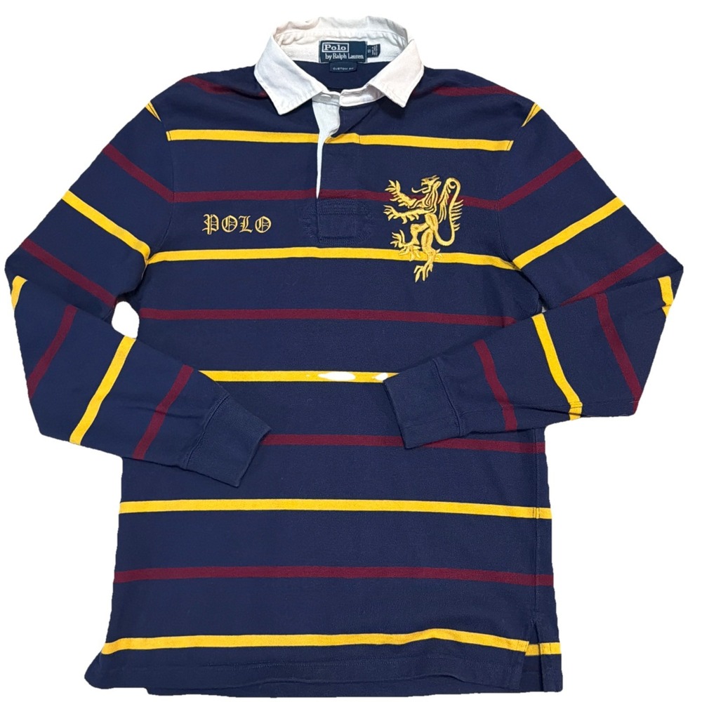 Polo Ralph Lauren Rugby Shirt Men's Size Small‎ Custom Fit Large Logo